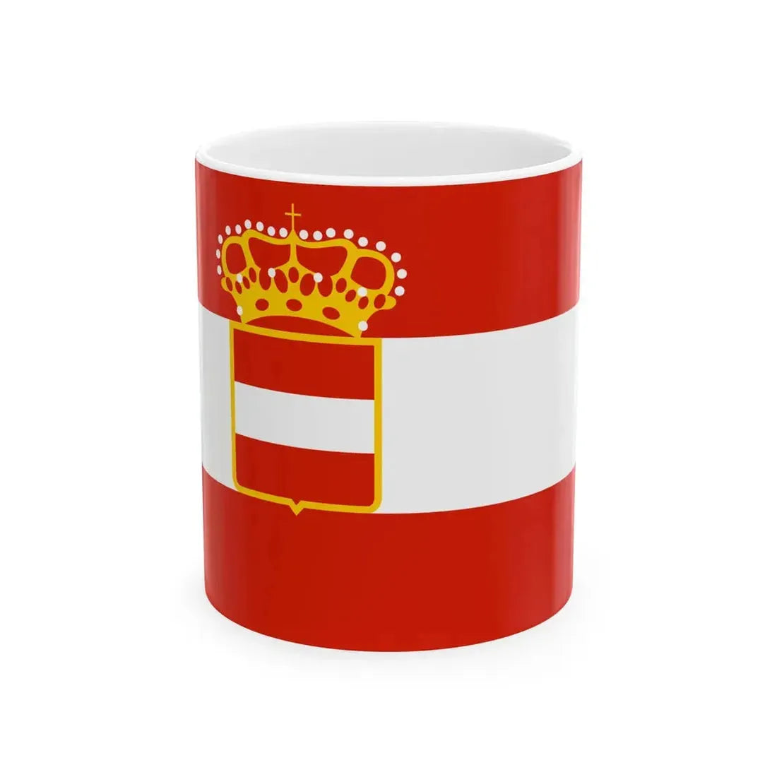 Naval Jack of Austria-Hungary (Austria) White Coffee Mug 11oz - Go Mug Yourself