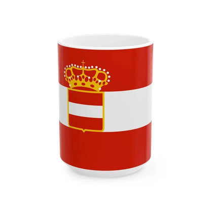Naval Jack of Austria-Hungary (Austria) White Coffee Mug 15oz - Go Mug Yourself