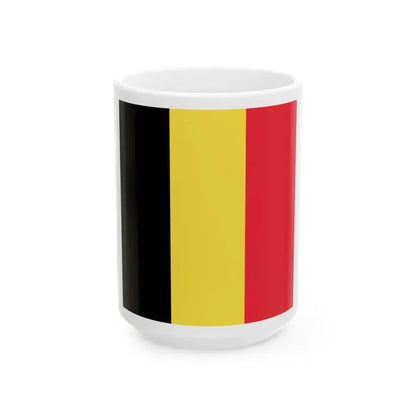 Naval Jack of Belgium (Belgium) White Coffee Mug 15oz - Go Mug Yourself