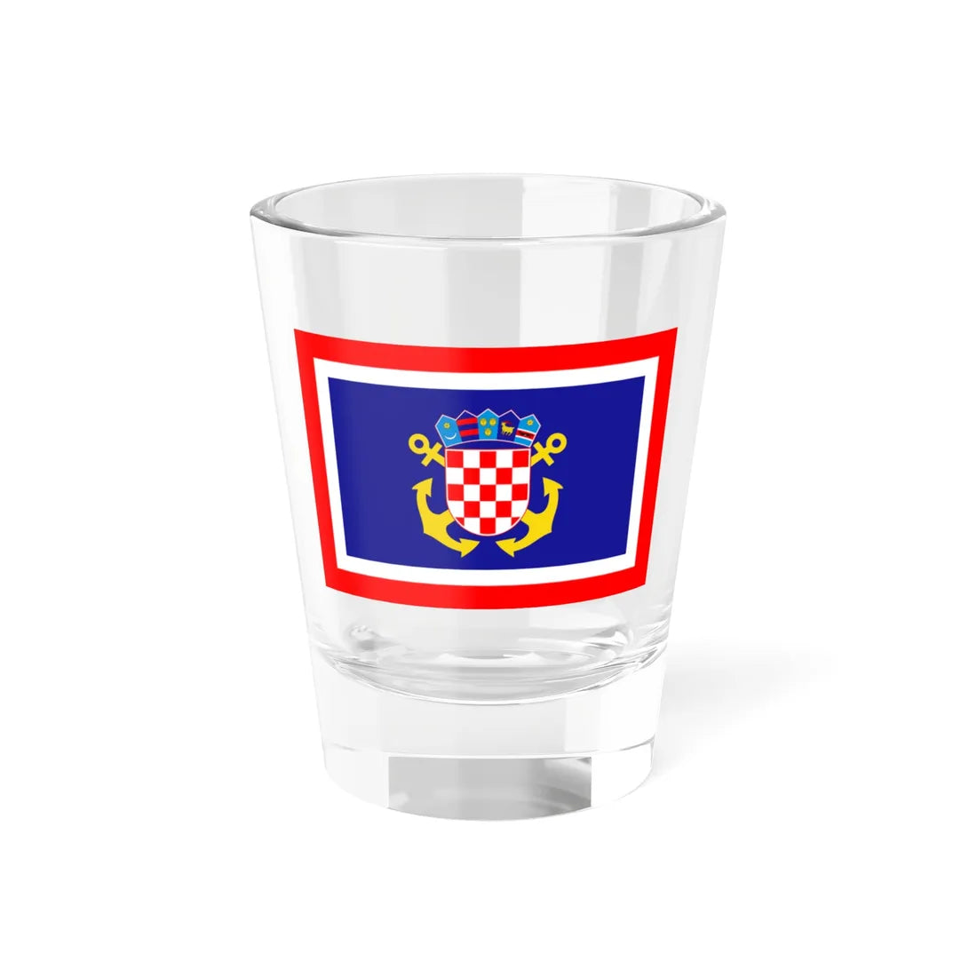 Naval jack of Croatia (Croatia) Shot Glass 1.5oz 1.5oz - Go Mug Yourself