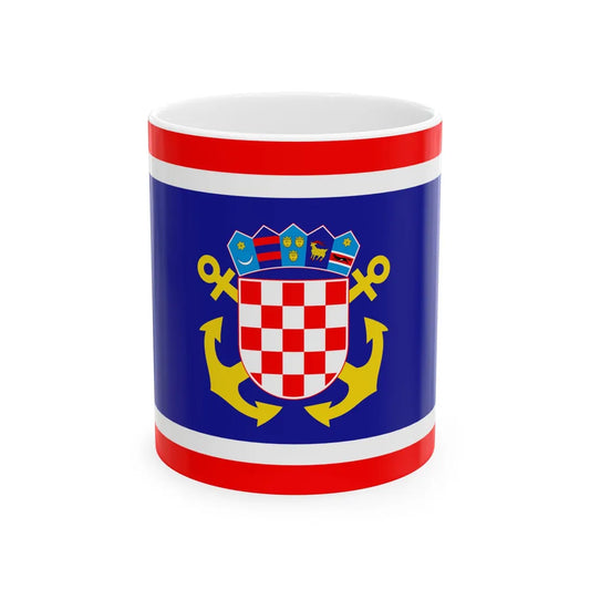 Naval jack of Croatia (Croatia) White Coffee Mug 11oz - Go Mug Yourself