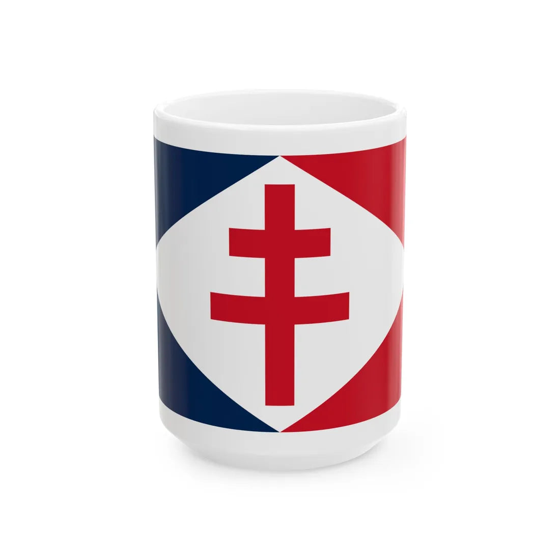 Naval Jack of Free France (Belgium) White Coffee Mug 15oz - Go Mug Yourself