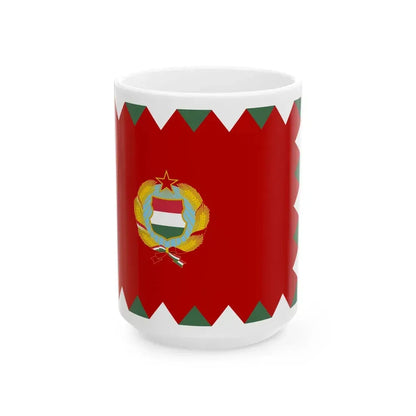 Naval Jack of Hungary 1957-1991 (Hungary) White Coffee Mug 15oz - Go Mug Yourself
