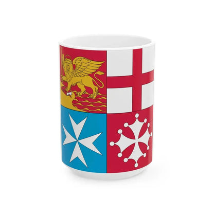 Naval jack of Italy (Italy) White Coffee Mug 15oz - Go Mug Yourself