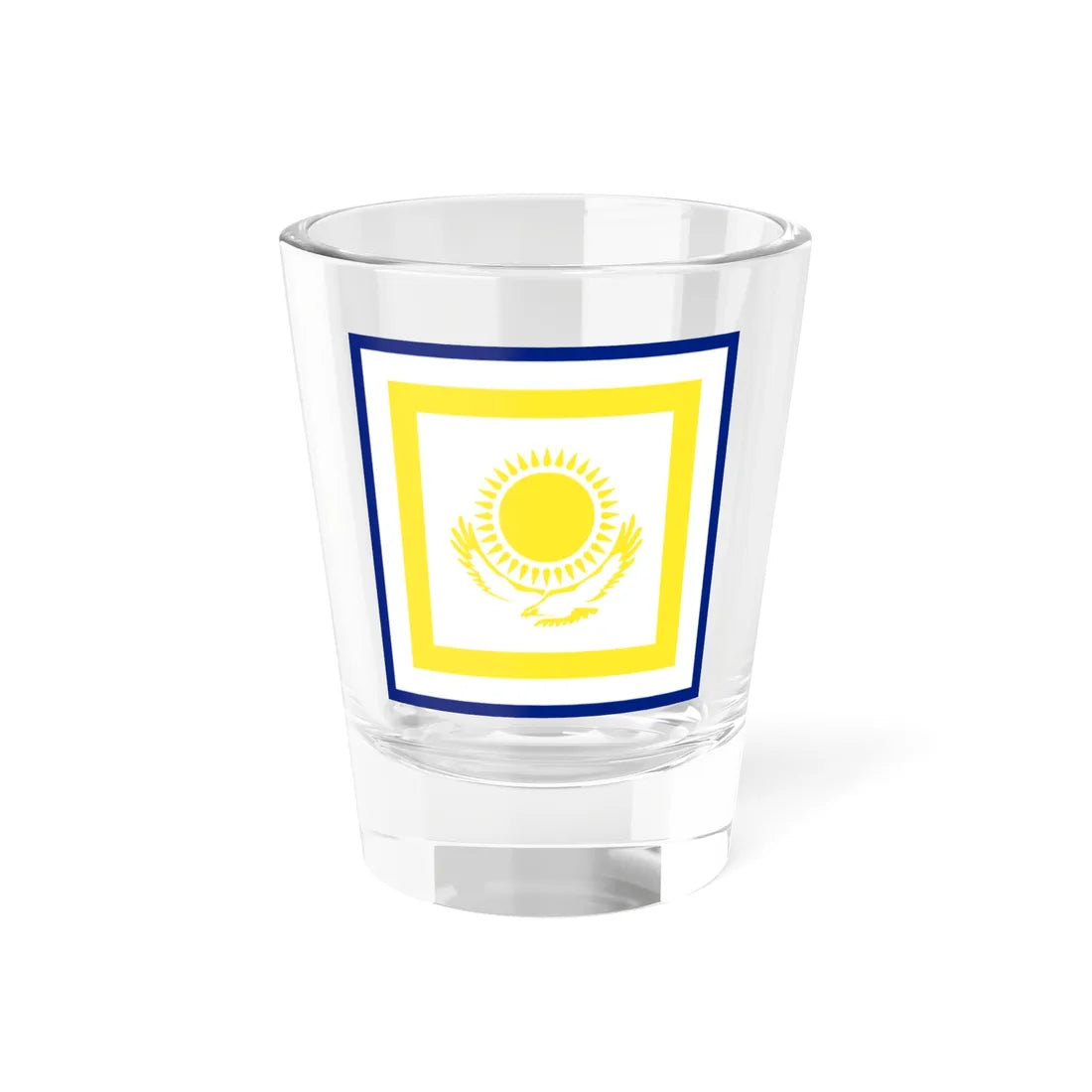 Naval Jack of Kazakhstan (Kazakhstan) Shot Glass 1.5oz 1.5oz - Go Mug Yourself