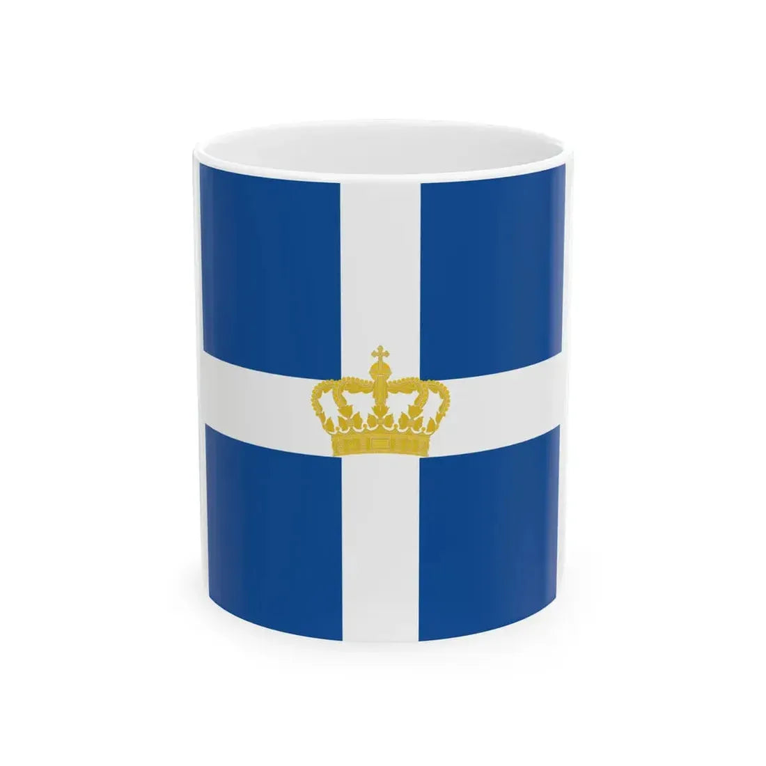 Naval Jack of Kingdom of Greece (Greece) White Coffee Mug 11oz - Go Mug Yourself