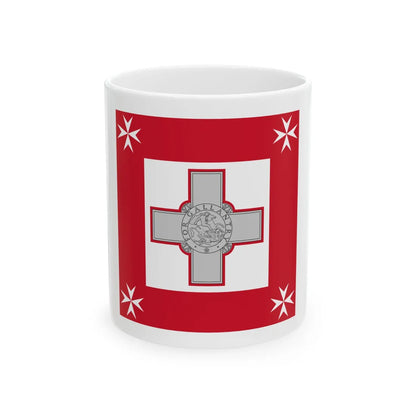 Naval Jack of Malta (Malta) White Coffee Mug 11oz - Go Mug Yourself