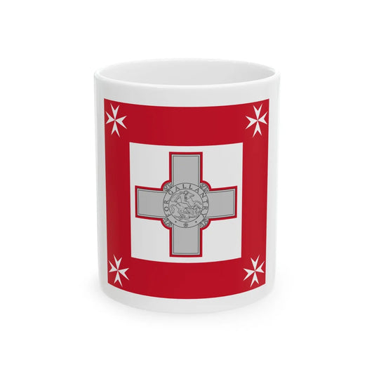Naval Jack of Malta (Malta) White Coffee Mug 11oz - Go Mug Yourself