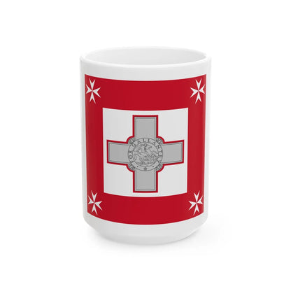 Naval Jack of Malta (Malta) White Coffee Mug 15oz - Go Mug Yourself