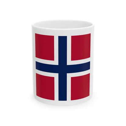 Naval Jack of Norway (Norway) White Coffee Mug 11oz - Go Mug Yourself