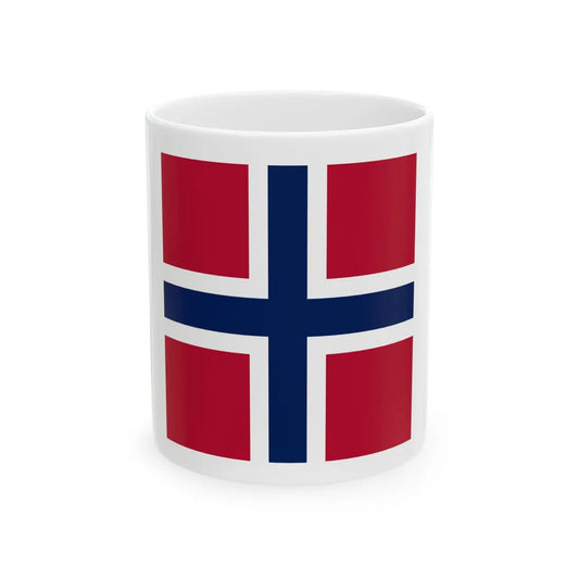 Naval Jack of Norway (Norway) White Coffee Mug 11oz - Go Mug Yourself