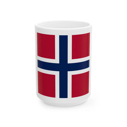 Naval Jack of Norway (Norway) White Coffee Mug 15oz - Go Mug Yourself