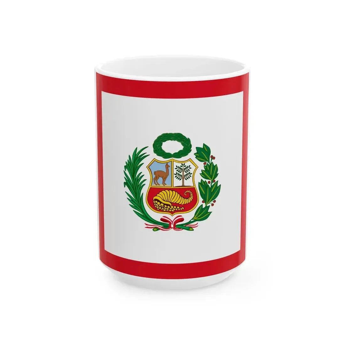 Naval Jack of Peru alternative version (Peru) White Coffee Mug 15oz - Go Mug Yourself