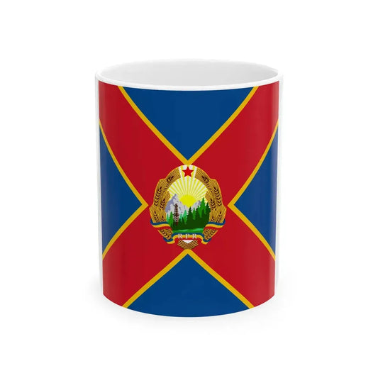 Naval jack of Romania 1954-1965 (Oman) White Coffee Mug 11oz - Go Mug Yourself