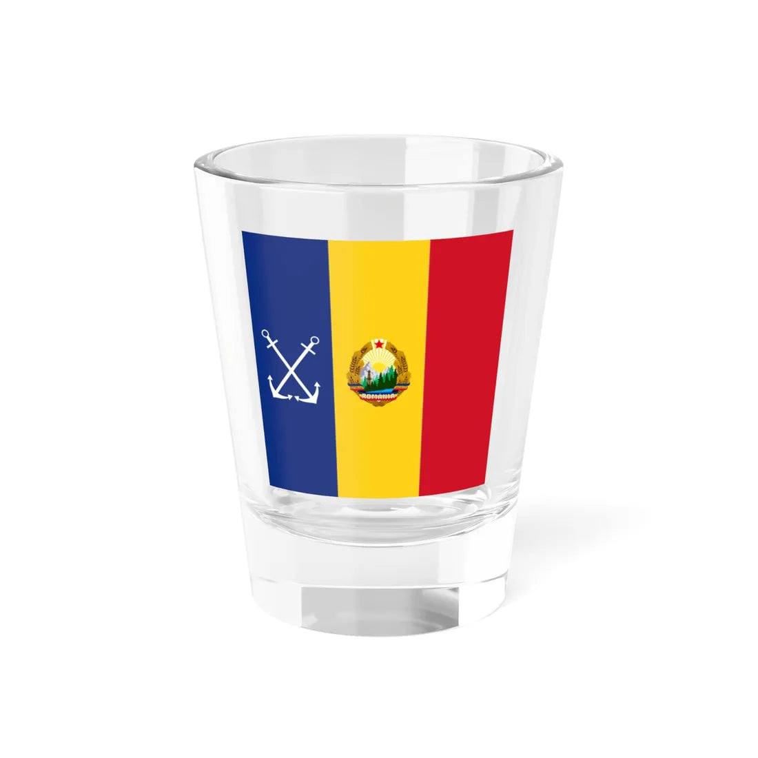 Naval jack of Romania 1966-1989 (Oman) Shot Glass 1.5oz 1.5oz - Go Mug Yourself