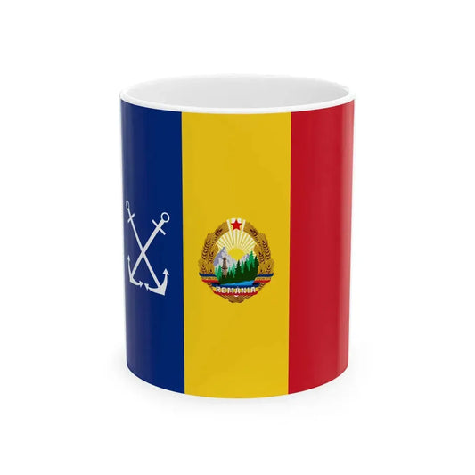 Naval jack of Romania 1966-1989 (Oman) White Coffee Mug 11oz - Go Mug Yourself