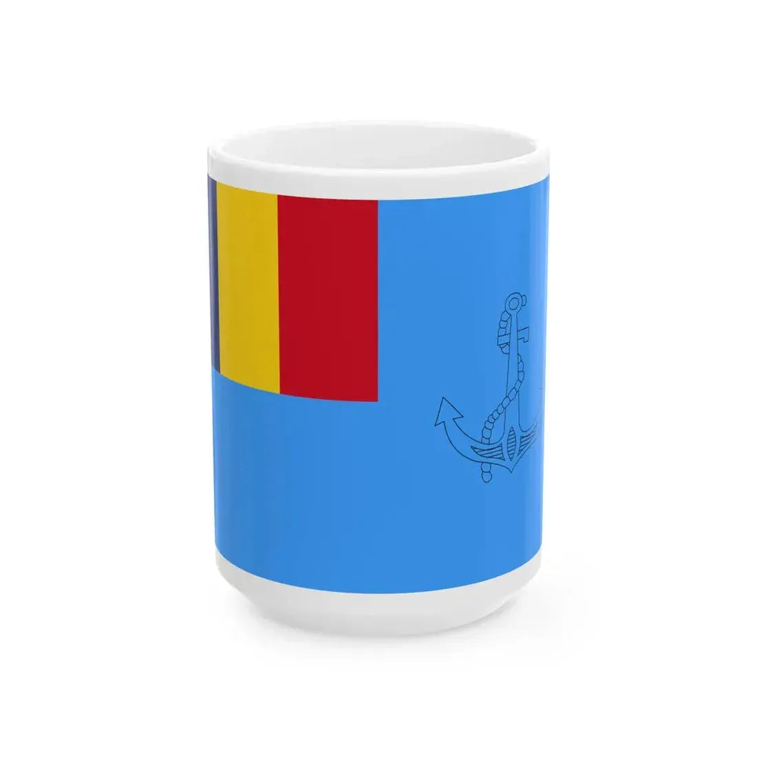 Naval Jack of Romania 1995-1998 (Oman) White Coffee Mug 15oz - Go Mug Yourself