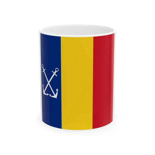Naval Jack of Romania (Oman) White Coffee Mug 11oz - Go Mug Yourself