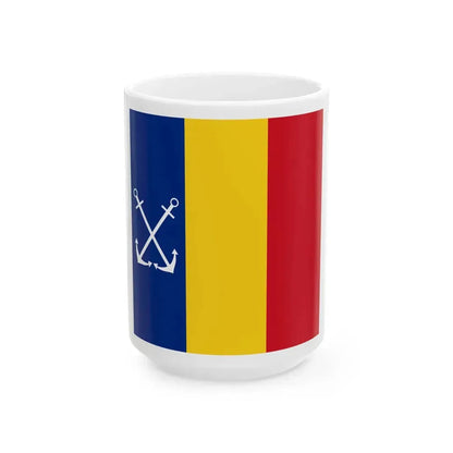 Naval Jack of Romania (Oman) White Coffee Mug 15oz - Go Mug Yourself