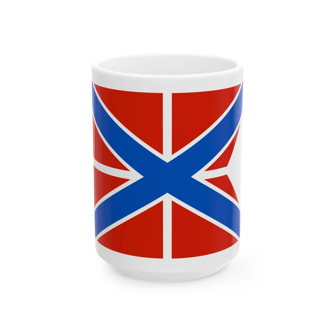 Naval Jack of Russia forked (Russia) White Coffee Mug 15oz - Go Mug Yourself