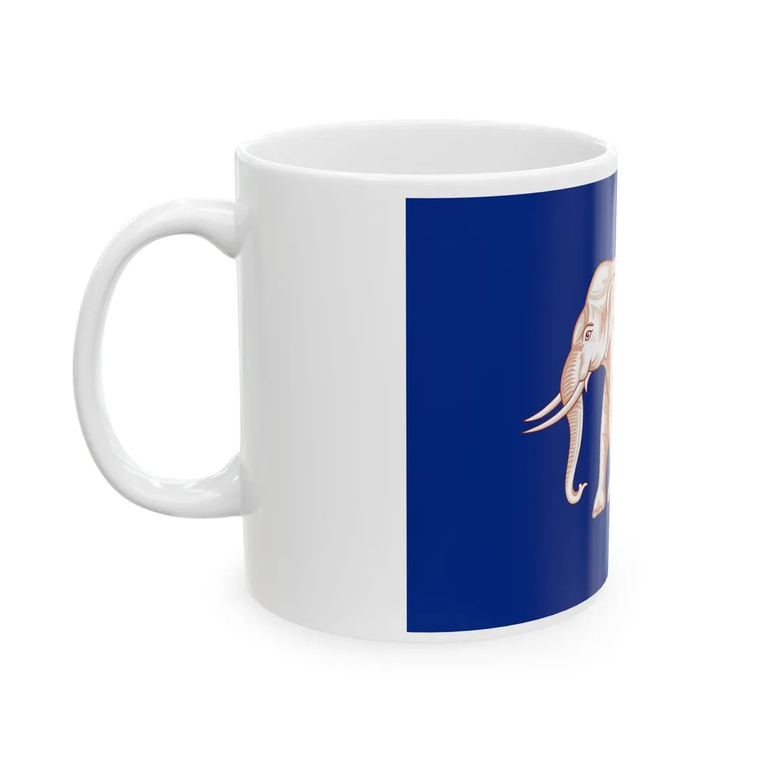 Naval Jack of Siam 1855 (Cambodia) White Coffee Mug - Go Mug Yourself