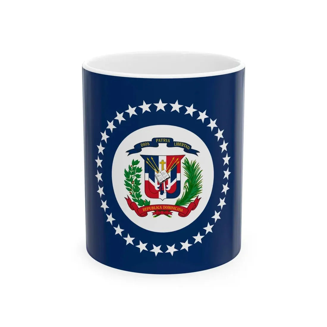 Naval Jack of the Dominican Republic (Dominica) White Coffee Mug 11oz - Go Mug Yourself
