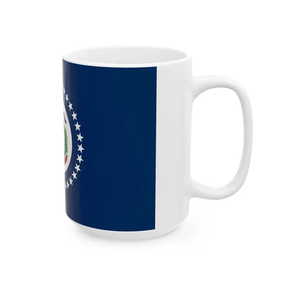 Naval Jack of the Dominican Republic (Dominica) White Coffee Mug - Go Mug Yourself