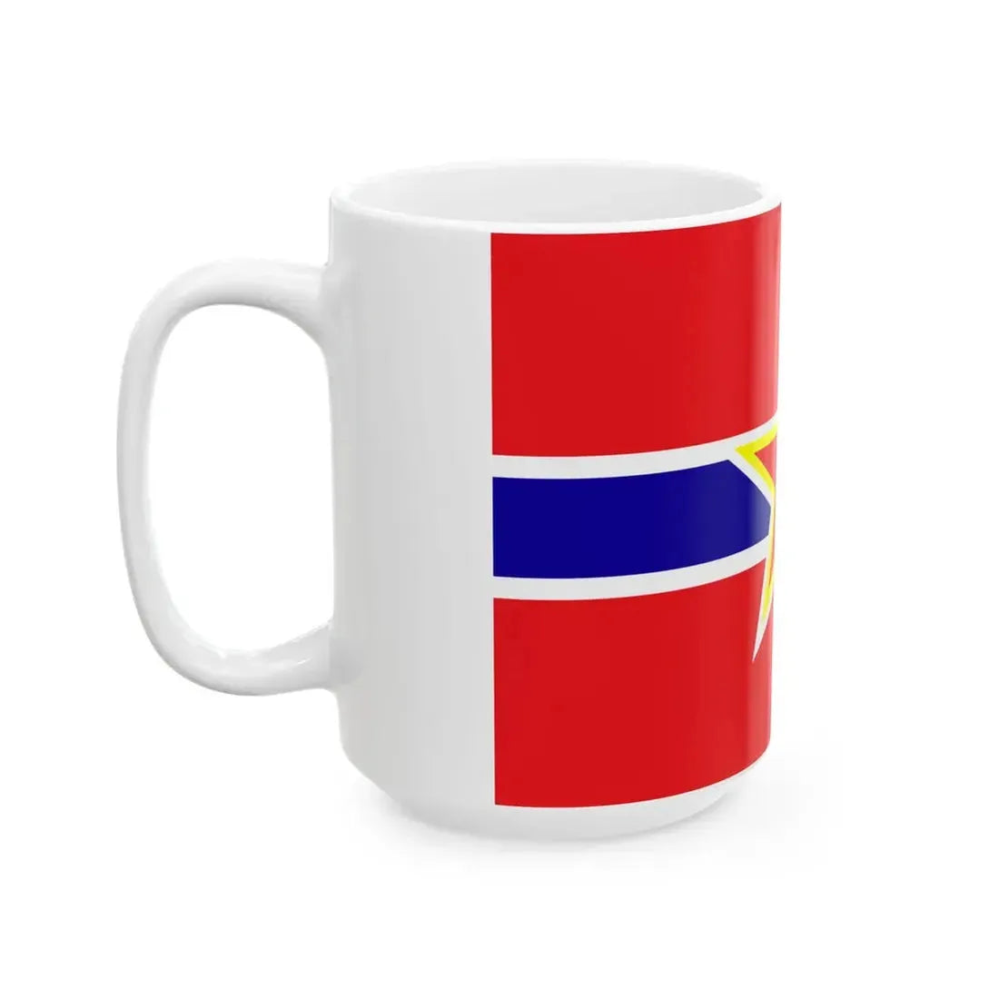Naval Jack of the Peoples Republic of China 1950s (China) White Coffee Mug - Go Mug Yourself