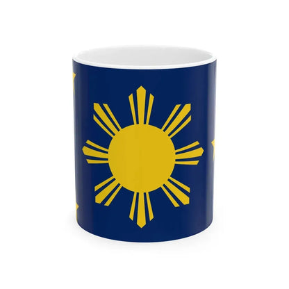 Naval Jack of the Philippines navy blue (Philippines) White Coffee Mug 11oz - Go Mug Yourself
