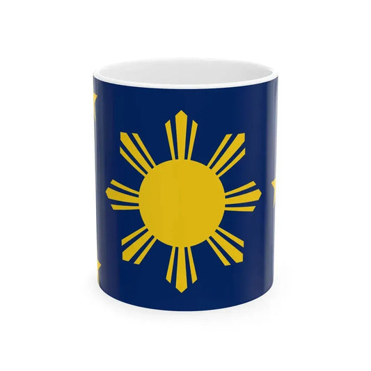 Naval Jack of the Philippines navy blue (Philippines) White Coffee Mug 11oz - Go Mug Yourself