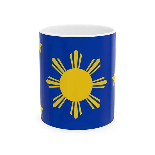 Naval Jack of the Philippines (Philippines) White Coffee Mug 11oz - Go Mug Yourself