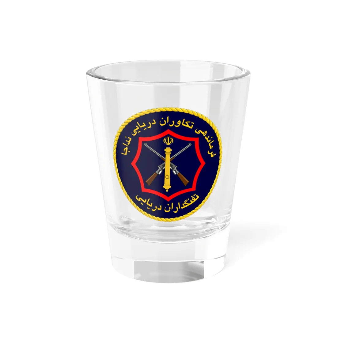 Naval Marine Commandos Command (Iran) (Coat of Arms) Shot Glass 1.5oz 1.5oz - Go Mug Yourself