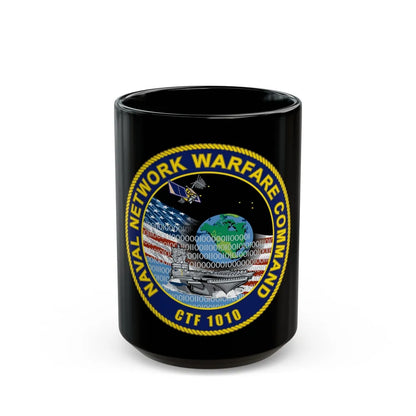 Naval Network Warfare Command CFT 1010 (U.S. Navy) Black Coffee Mug-15oz-Go Mug Yourself