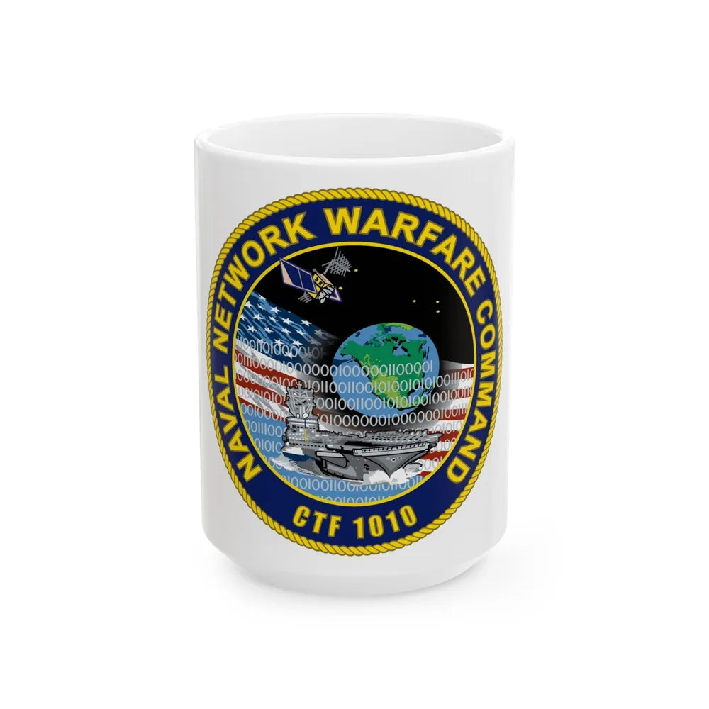 Naval Network Warfare Command CFT 1010 (U.S. Navy) White Coffee Mug-15oz-Go Mug Yourself