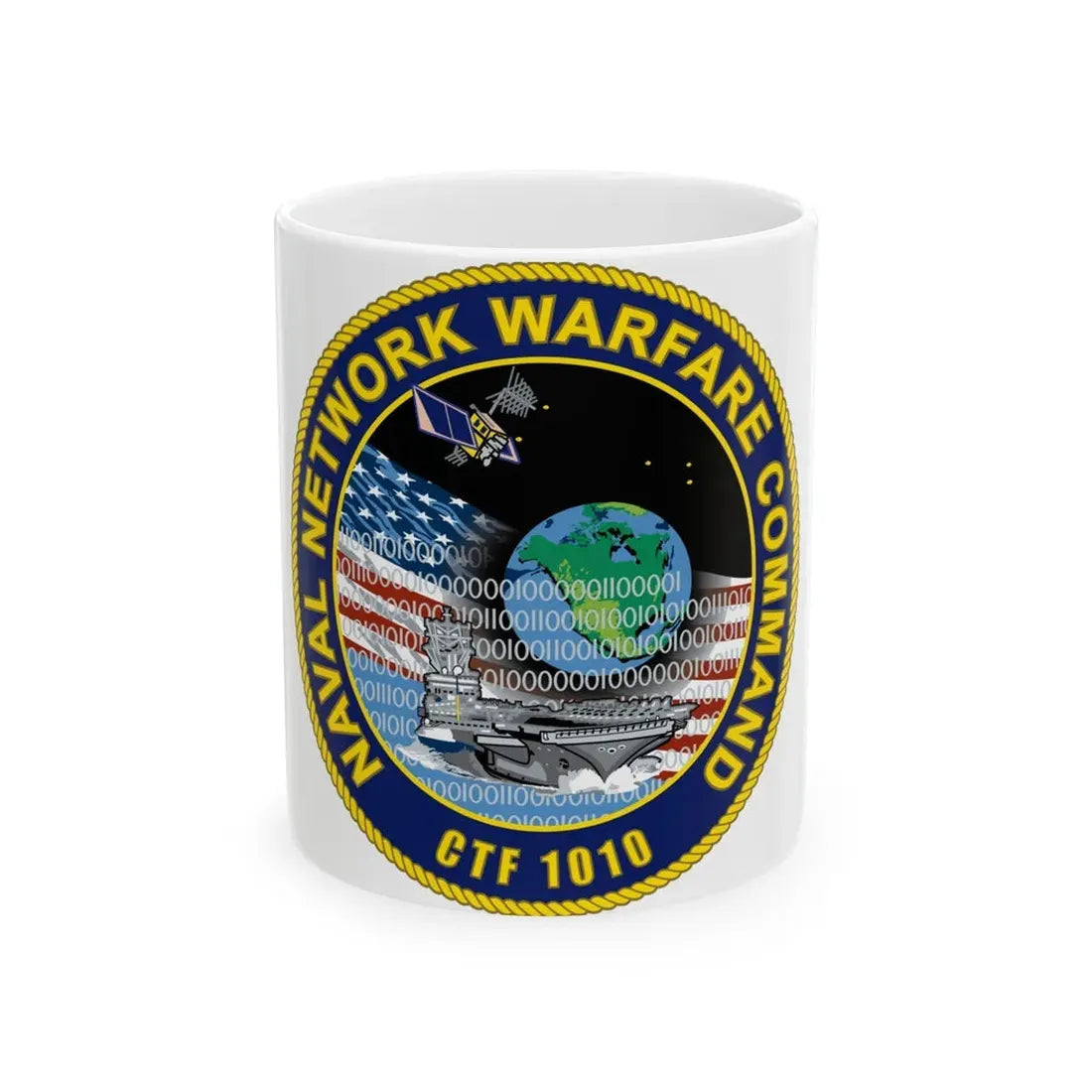 Naval Network Warfare Command CFT 1010 (U.S. Navy) White Coffee Mug 11oz - Go Mug Yourself