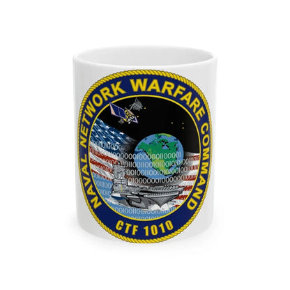 Naval Network Warfare Command CFT 1010 (U.S. Navy) White Coffee Mug 11oz - Go Mug Yourself