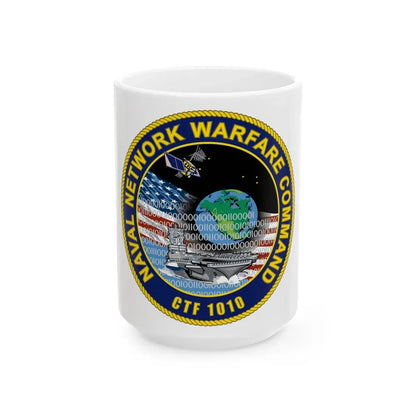 Naval Network Warfare Command CFT 1010 (U.S. Navy) White Coffee Mug 15oz - Go Mug Yourself