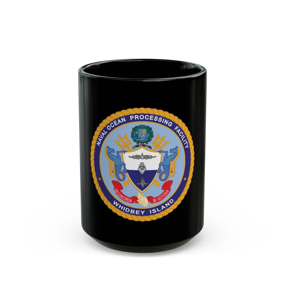 Naval Ocean Processing Facility Whidbey Island (U.S. Navy) Black Coffee Mug-15oz-Go Mug Yourself