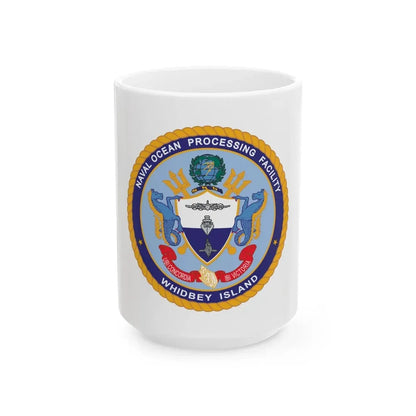 Naval Ocean Processing Facility Whidbey Island (U.S. Navy) White Coffee Mug 15oz - Go Mug Yourself