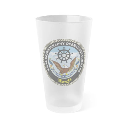 Naval Oceangraphy Operations Command (U.S. Navy) Frosted Pint Glass 16oz-Go Mug Yourself