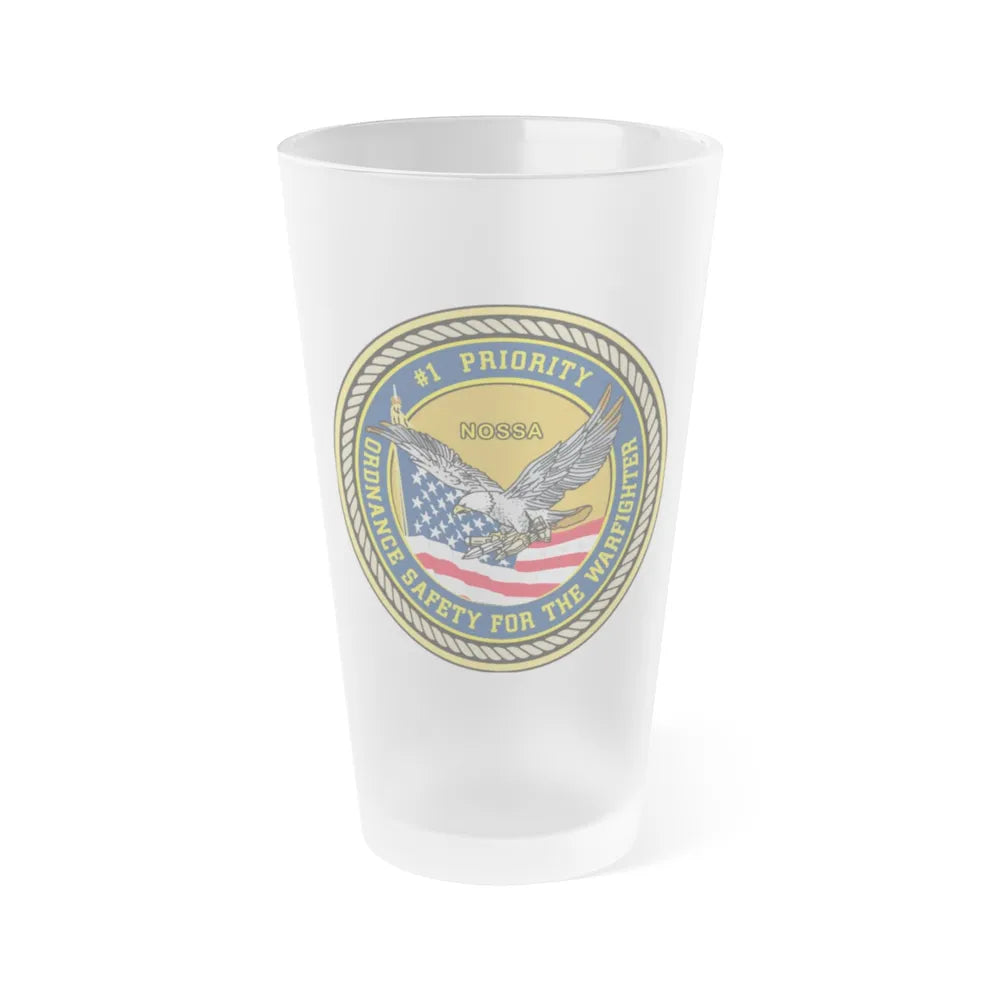 Naval Ordinance Safety and Security (U.S. Navy) Frosted Pint Glass 16oz-Go Mug Yourself