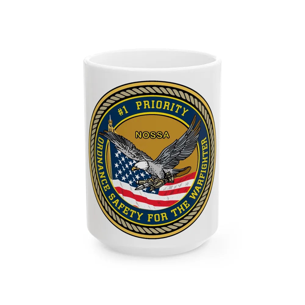 Naval Ordinance Safety and Security (U.S. Navy) White Coffee Mug-15oz-Go Mug Yourself