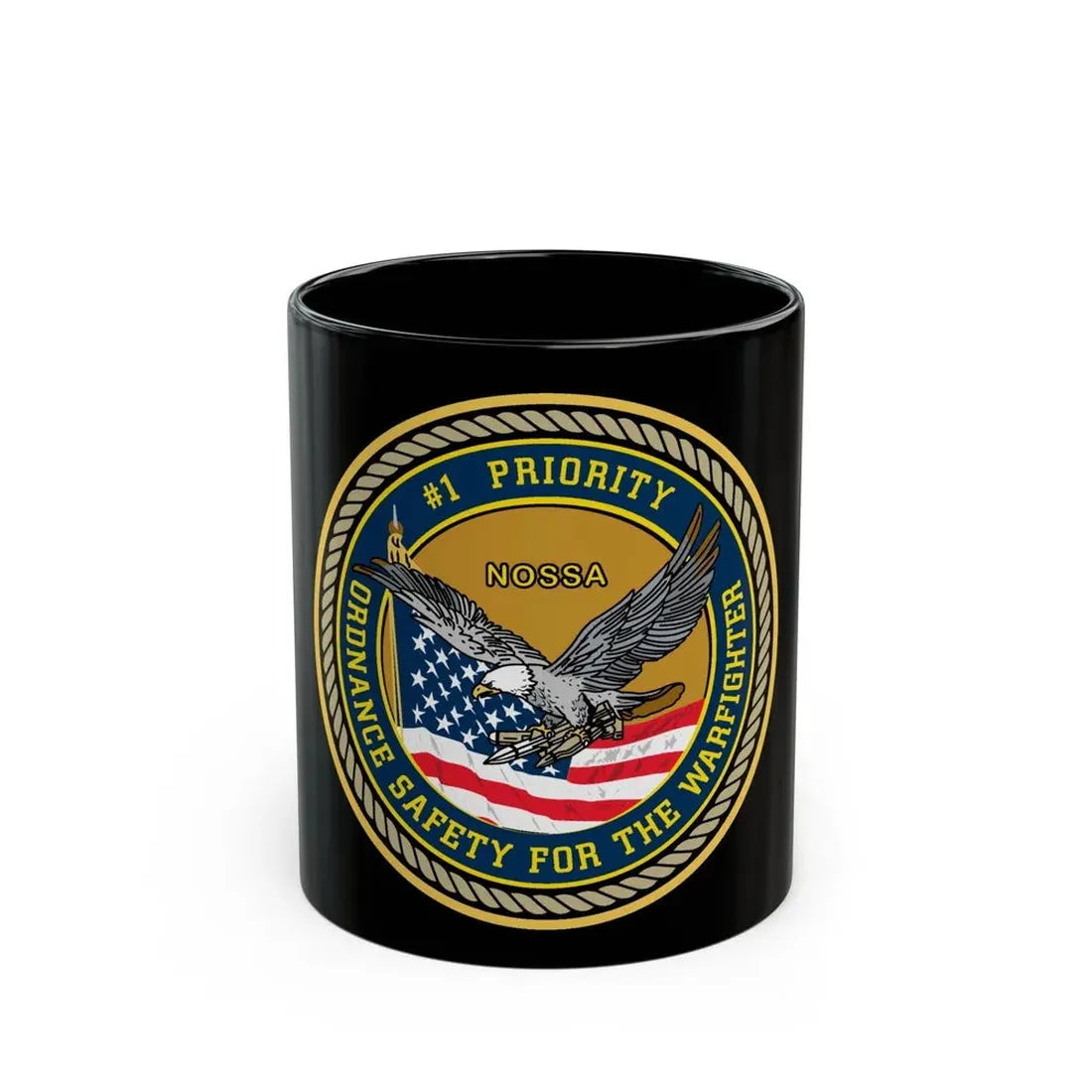 Naval Ordinance Safety and Security (U.S. Navy) Black Coffee Mug 11oz - Go Mug Yourself