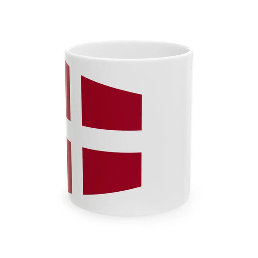 Naval Rank Flag of Denmark - Chief of Squadron (Denmark) White Coffee Mug 11oz - Go Mug Yourself