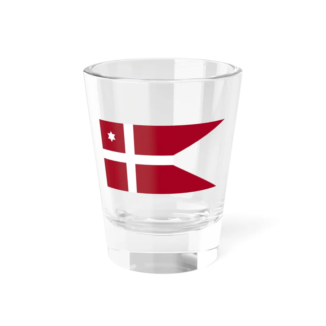 Naval Rank Flag of Denmark - Flotilla Admiral (Denmark) Shot Glass 1.5oz 1.5oz - Go Mug Yourself