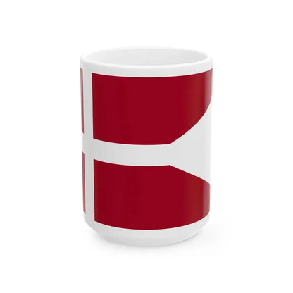 Naval Rank Flag of Denmark - Flotilla Admiral (Denmark) White Coffee Mug 15oz - Go Mug Yourself
