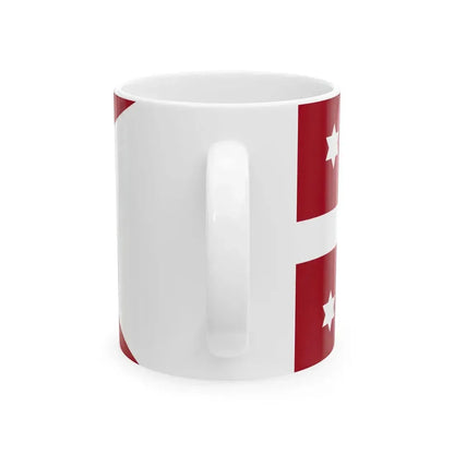 Naval Rank Flag of Denmark - Rear Admiral (Denmark) White Coffee Mug - Go Mug Yourself