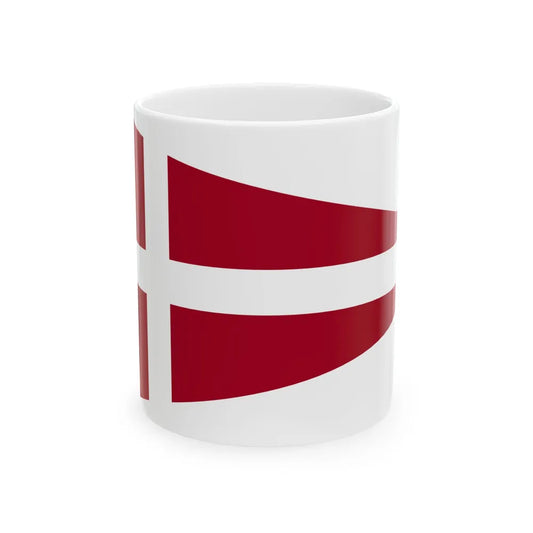 Naval Rank Flag of Denmark - Senior Officer Afloat (Denmark) White Coffee Mug 11oz - Go Mug Yourself