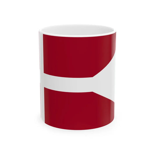 Naval Rank Flag of Denmark - Vice Admiral 1880 (Denmark) White Coffee Mug 11oz - Go Mug Yourself