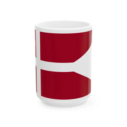 Naval Rank Flag of Denmark - Vice Admiral (Denmark) White Coffee Mug 15oz - Go Mug Yourself